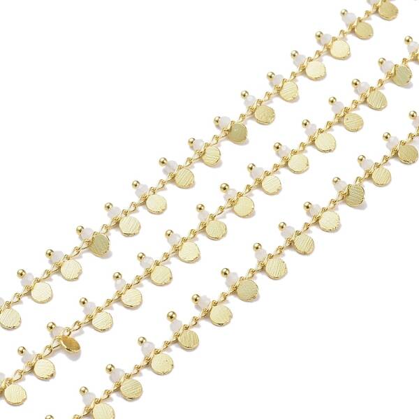 3.28 Feet Handmade Faceted Glass Beaded Chains