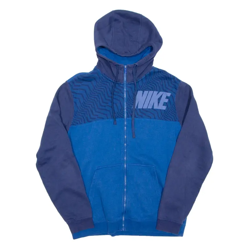 NIKE Mens Blue Hoodie Full Zip L