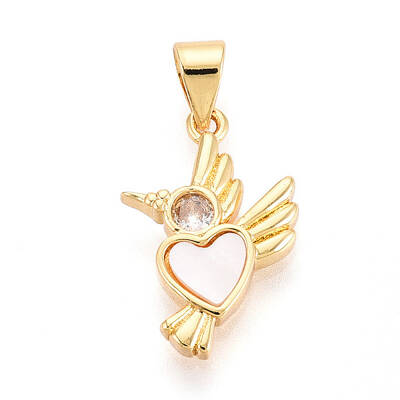 Brass Micro Pave Clear Cubic Zirconia Pendants