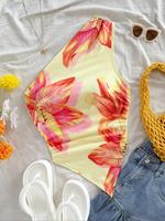 Women's Floral Print Crop Tank Top, Casual Sleeveless Top for Summer, Ladies Clothes for Beach Holiday Vacation, Womenswear, ...