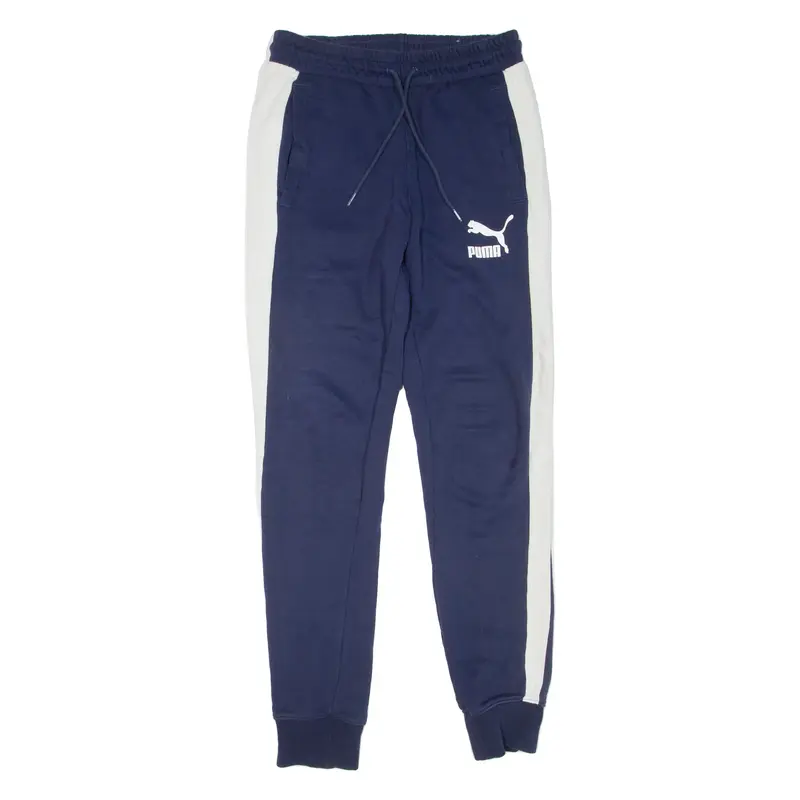 PUMA Mens Joggers Blue Tapered S W28 L29