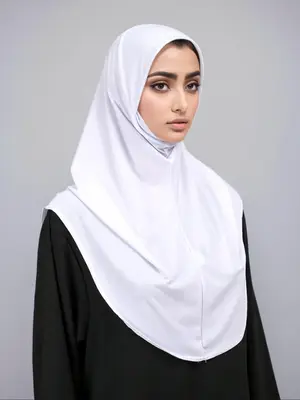 Women's Solid Color Instant Hijab, Casual Breathable Comfortable Hijab for Daily Wear, Women's Islamic Clothing for All Seaso...
