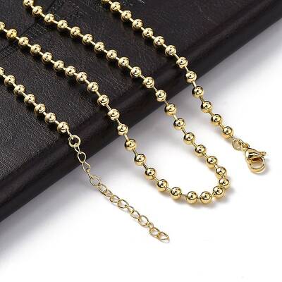 Rack Plating Brass Ball Chain Necklaces for Women