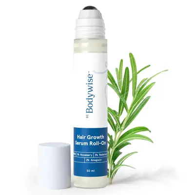 Be Bodywise Hair Growth Roll-On Serum for Men & Women | 3% Rosemary, 3% Redensyl, 2% AnaGain | Precision Scalp Applicator | P...