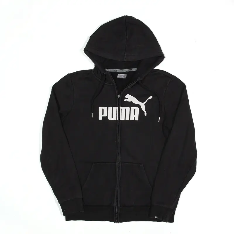 PUMA Hoodie Black Full Zip Womens UK 12