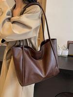 Women's Solid Color Tote Bag, Fashionable Large Capacity Shoulder Bag for Daily Life,  Everyday Bags, Casual Trendy Versatile...