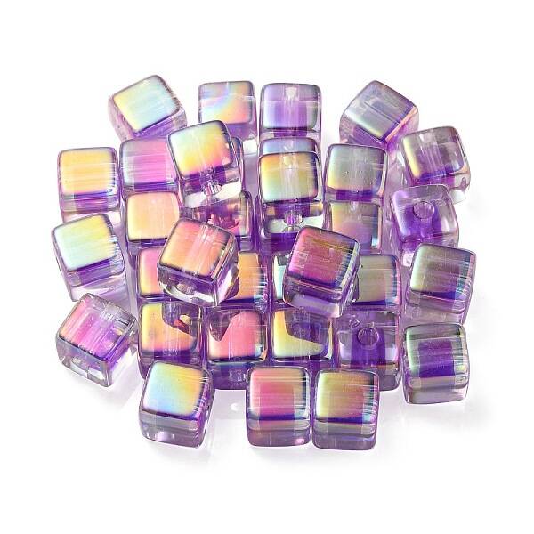 UV Plating Transparent Acrylic European Beads
