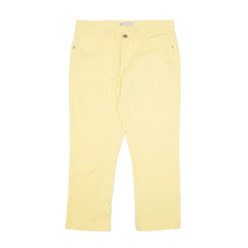 LEE Natural Fit Cropped Jeans Yellow Denim Regular Straight Womens W29 L23