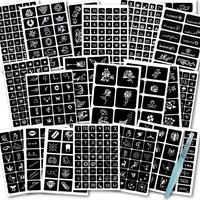 524pcs Henna Tattoo Stencils Set, 20pcs Henna Temporary Tattoo Stickers