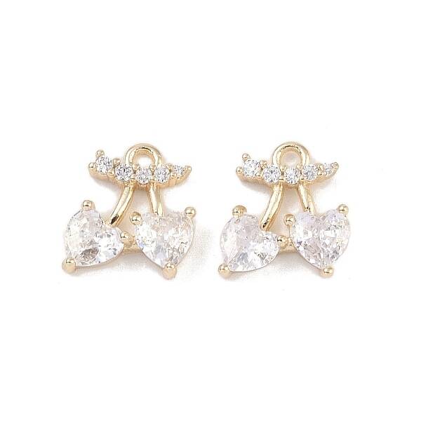 Brass Micro Pave Clear Cubic Zirconia Pendants