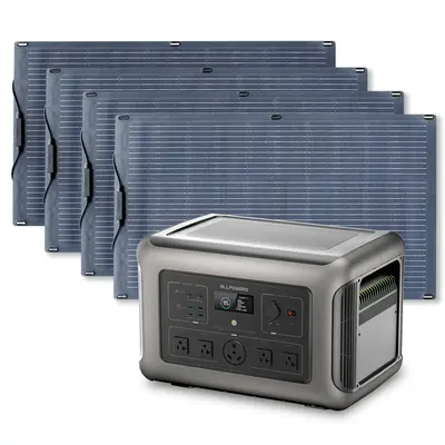 Solar Generator Kit 3200W Power Station 100W Flexible Solar Panel