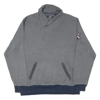 CHAPS Sport Jumper Grey Tight Knit Collared Mens L