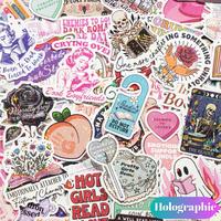 Romance Book Sticker, 150pcs/set Holographic Bookish Sticker, Reading Booktok Glitter Vinyl Decals for Laptop Ebook Readers J...