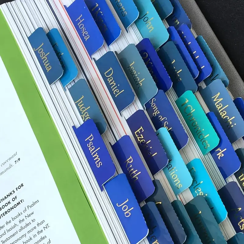 Bible Tabs, 5 Sheets Large Print Laminated Bible Tabs for Women and Men, Easy To Read Bible Book Tabs for Study Bible, Index ...