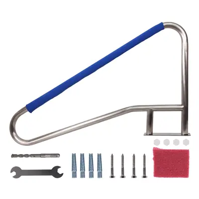 Garvee 54x36 Stainless Steel Swimming Pool Stair Rail - 250 lbs Load Capacity, Rustproof Handrail with Blue Grip Cover for ...