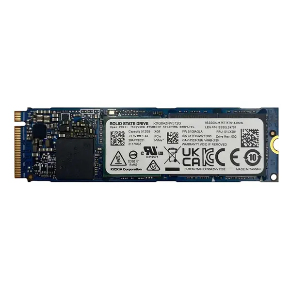 01LX201 Lenovo 512GB TLC PCI Express 3.0 x4 NVMe M.2 2280 Internal Solid State Drive