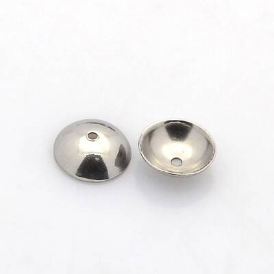 Tarnish Resistant Apetalous Half Round 304 Stainless Steel Bead Caps