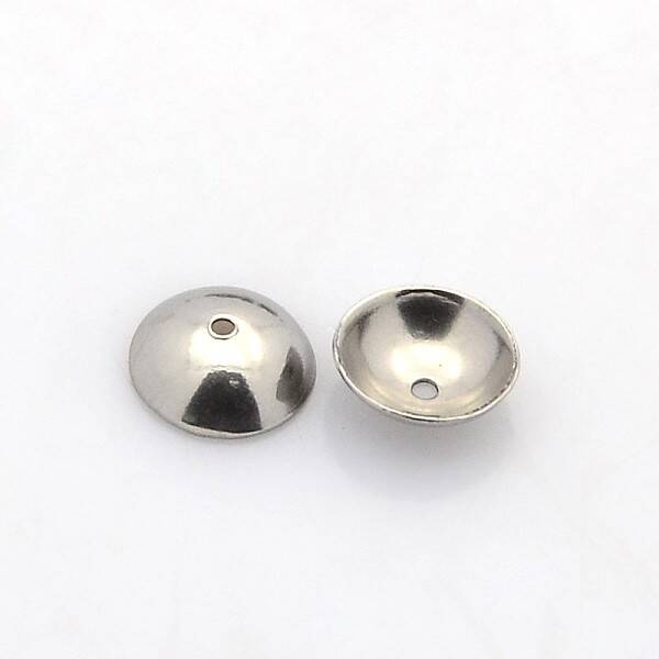 Tarnish Resistant Apetalous Half Round 304 Stainless Steel Bead Caps