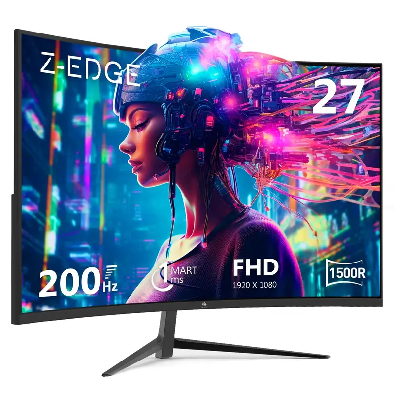 Z-EDGE 27 inch Gaming Monitor 200Hz Refresh Rate 1ms Response Time Low Blue Light AMD Freesync Ultra-Slim design FHD Immersio...