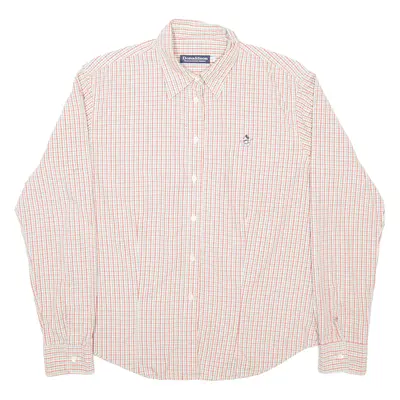 DONALDSON Womens Shirt Red 90s Check Long Sleeve L