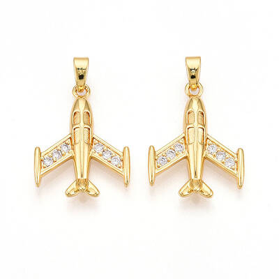 Brass Micro Pave Cubic Zirconia Pendants