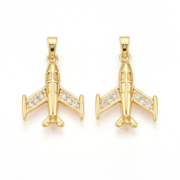 Brass Micro Pave Cubic Zirconia Pendants