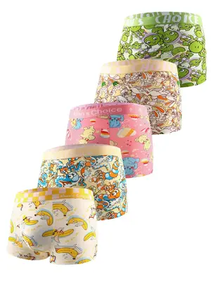 LGBTQ+ Men's Cartoon Letter Print Boxer Briefs, Casual Breathable Quick Drying Underwear, Menswear Summer Briefs, Please P...