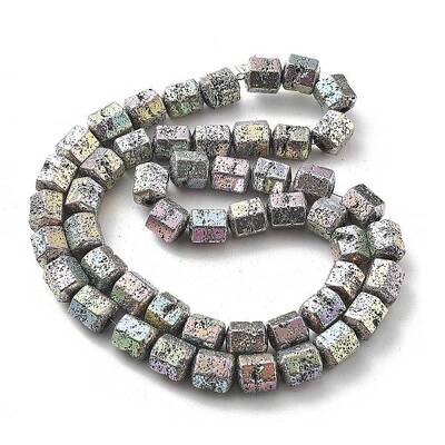 Electroplated Natural Lava Rock Beads Strands
