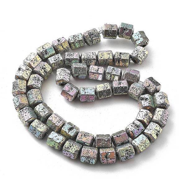Electroplated Natural Lava Rock Beads Strands