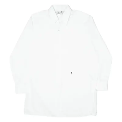 DIOLEN STAR HEMD Plain Shirt White Long Sleeve Mens S