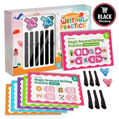 [SpringGlowUP]TIMETOME Reusable Grooved Handwriting Workbook for Kids, Learning Materials, 6 Books–Early Elementary, Cov