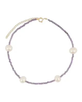 Grady Anklet - Multiple Colors | Metal Color: Gold | Gemstone: Amethyst