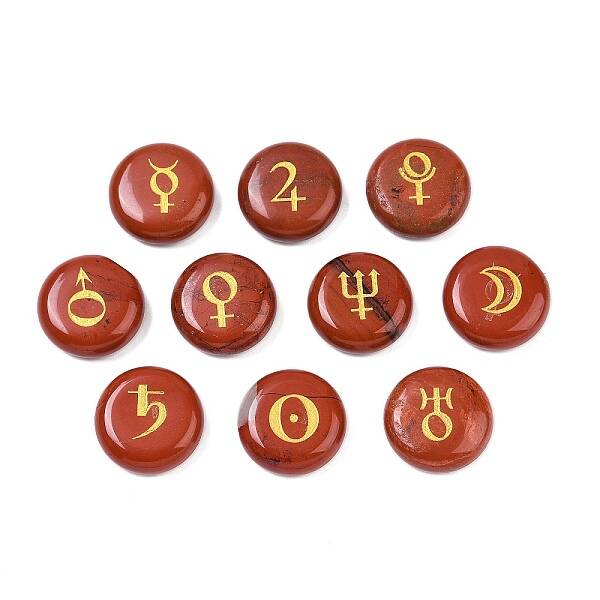 10Pcs 10 Styles Natural Red Jasper Cabochons
