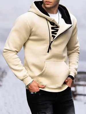 Unisex Men's Letter Print Zipper Hoodie, 2000s Clothes, Regular Fit Casual Pocket Long Sleeve Hooded Sweatshirt Pullover Top,...