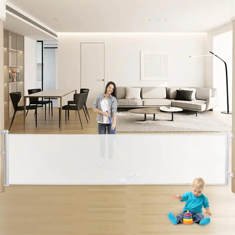 Rengue 140 Inch Retractable kids Gates, Extra Wide kids Gates for Large Openings, Mesh Dog Gate Retractable, Safety Gates for...