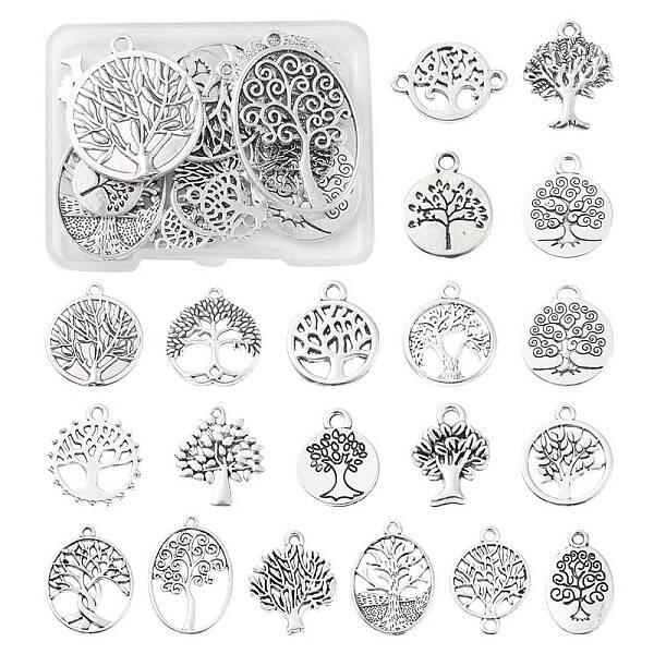 20Pcs 20 Styles Tibetan Style Alloy Pendants