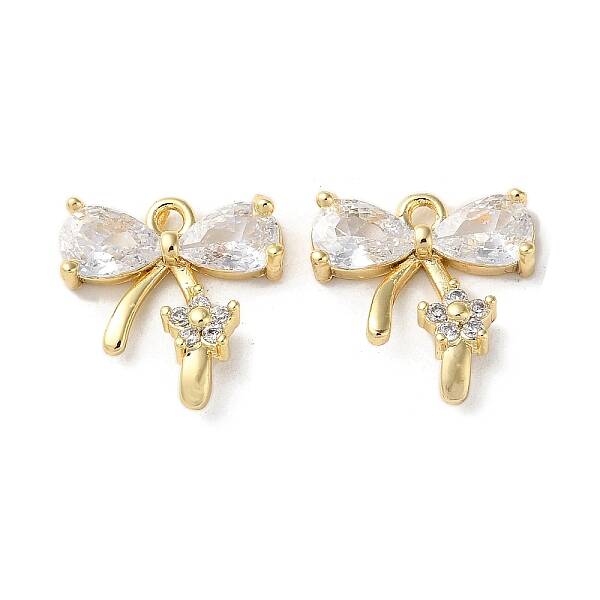 Brass Micro Pave Cubic Zirconia Pendants