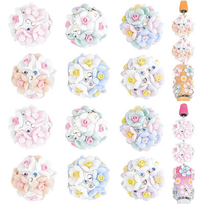 12Pcs 6 Colors Handmade Polymer Clay Beads