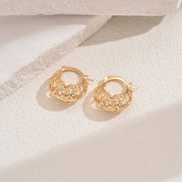 Elegant Geometric Bowknot Hoop Earrings