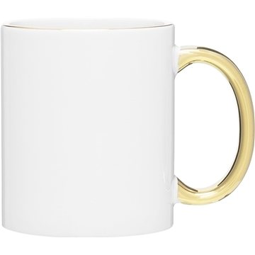 48 Customized 11 oz c-handle - metallic - White Gold - Stoneware & ...