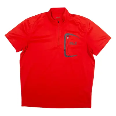JACK WOLFSKIN Mens Jersey Red 1/4 Zip L