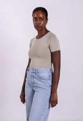 Organic Cotton Crew T-Shirt, Sage Grey | Size: L