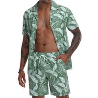 Cotrasen Men's 2 Piece Outfits Summer Beach Short Sleeve Shirts and Shorts Button Down Hawaiian Printed Sets with Pockets #Ou...