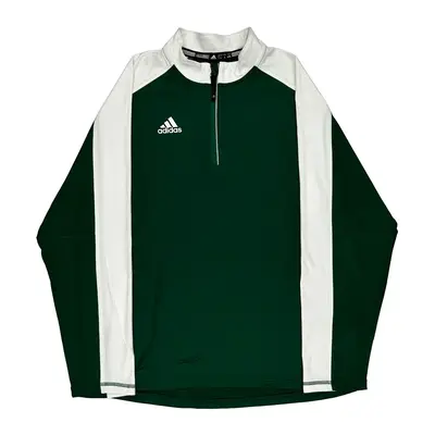 Adidas 1/4 Zip - Large Green Polyester