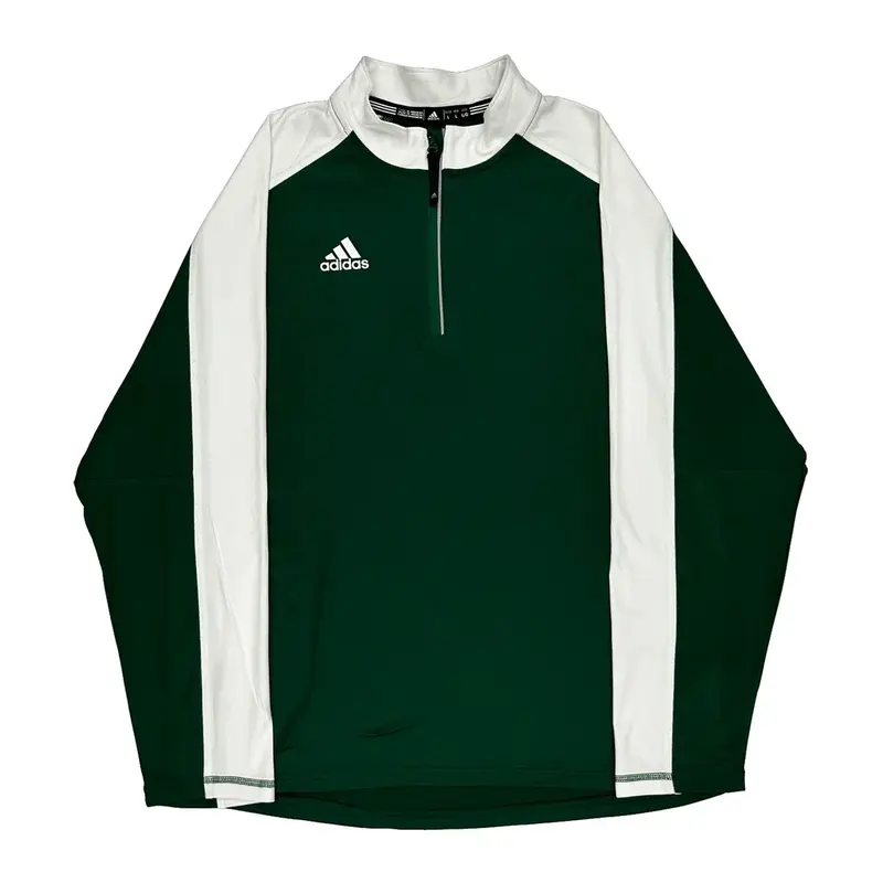Adidas 1/4 Zip - Large Green Polyester