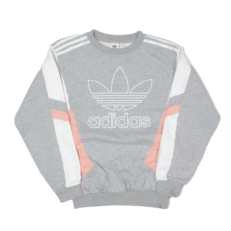 ADIDAS Relaxed Fit Sweatshirt Grey Womens UK 4