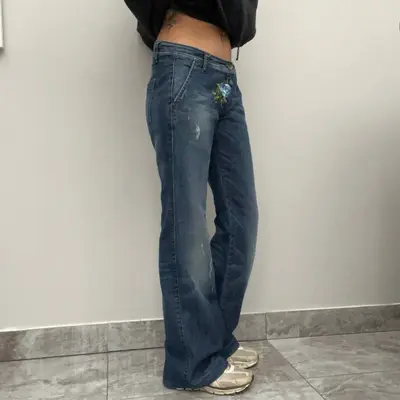 Sisley Boot Cut Jeans - 31W UK 10 Blue Cotton