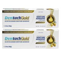 Denttach Gold Denture Adhesive Olive Oil based for a Healthier Stronger Smoother Hold 2 Pack