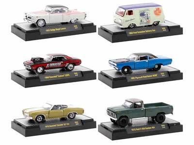 Auto Meets Set of 6 Cars IN DISPLAY CASES Release 80 Limited Edition 1/64 Diecast Model Cars by M2 Machines