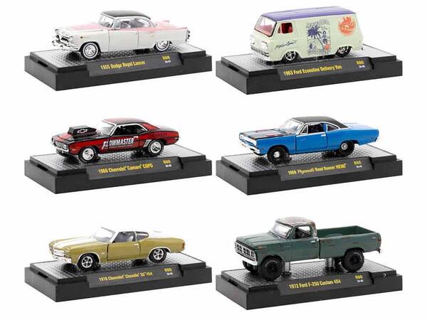 Auto Meets Set of 6 Cars IN DISPLAY CASES Release 80 Limited Edition 1/64 Diecast Model Cars by M2 Machines